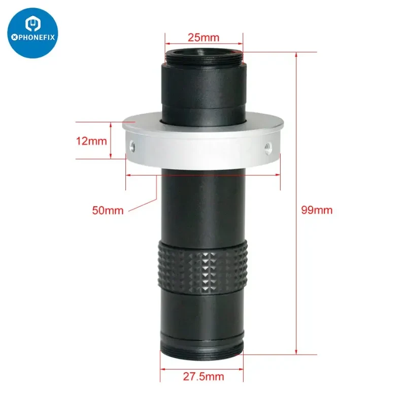 Kit de caméra industrielle pour microscope avec stockage sur disque U HDMI VGA et objectif 130X
