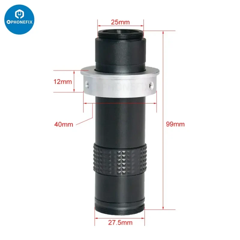 Kit de caméra industrielle pour microscope avec stockage sur disque U HDMI VGA et objectif 130X