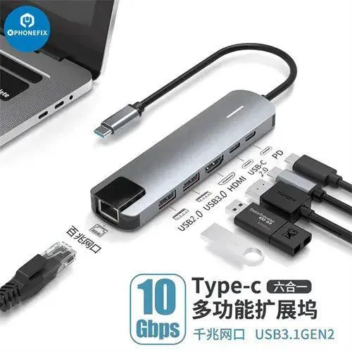 Hub USB C 12 en 1, station d'accueil Type-C, charge rapide PD