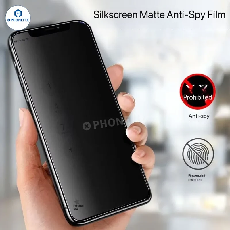Film de confidentialité en verre trempé anti-espion pour iPhone 12-17 Pro Max