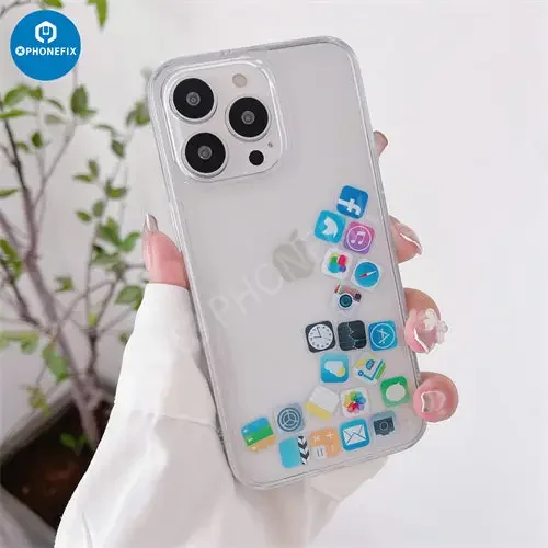 Coque arrière pailletée effet sable mouvant pour iPhone 7-16 Pro Max