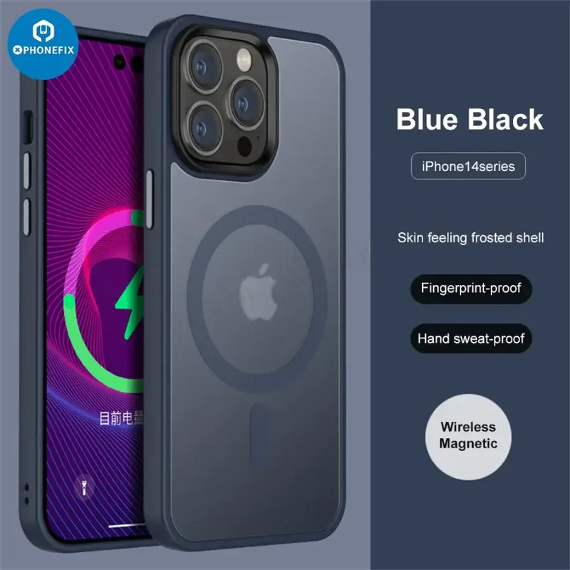 Coque en silicone avec MagSafe pour iPhone 12, 13, 14 et 15 Pro Max