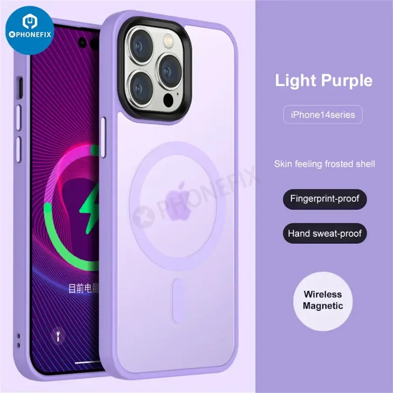 Coque en silicone avec MagSafe pour iPhone 12, 13, 14 et 15 Pro Max