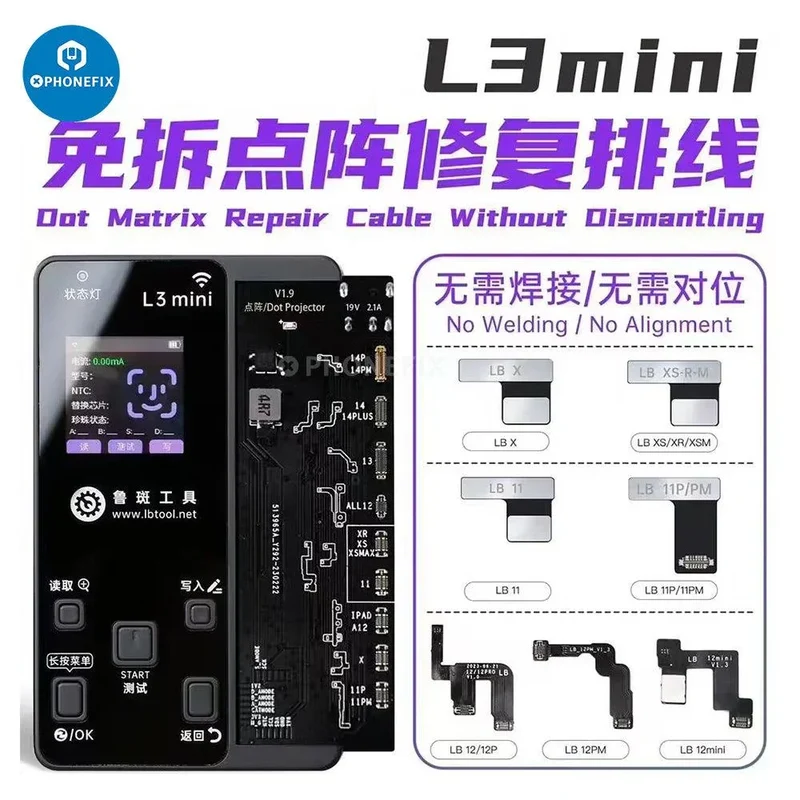 Mini programmateur Luban L3 pour iPhone, réparation de batterie et écran LCD