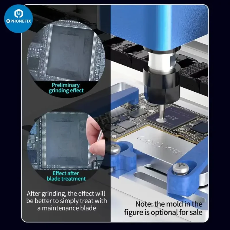 Machine de meulage de puce AIXUN pour le retrait de circuits intégrés de processeur de carte mère de téléphone