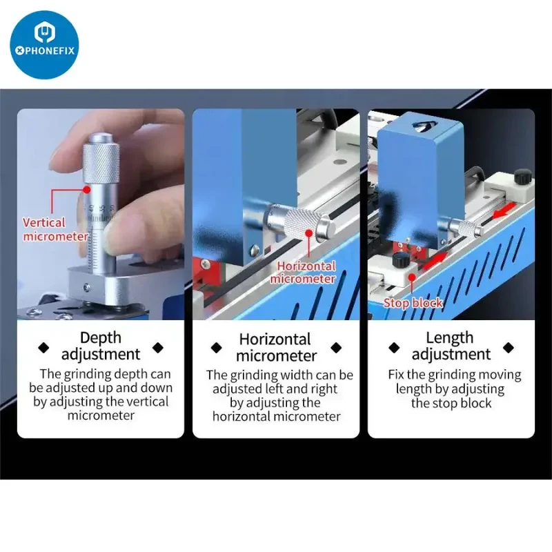Machine de meulage de puce AIXUN pour le retrait de circuits intégrés de processeur de carte mère de téléphone