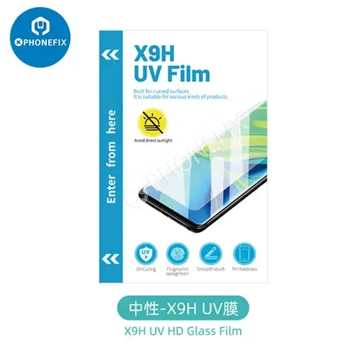Film souple incurvé UV X9H pour écran de téléphone