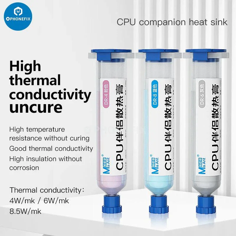 Pâte de graisse silicone thermique, dissipateur thermique, colle conductrice, refroidisseur