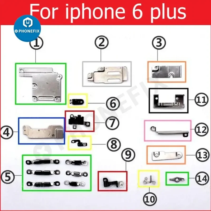 Pour iPhone 6-13 Pro Max Petites pièces intérieures Support en métal de fer Bouclier
