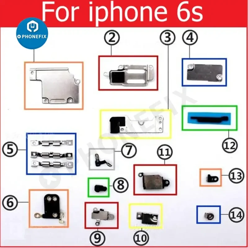 Pour iPhone 6-13 Pro Max Petites pièces intérieures Support en métal de fer Bouclier
