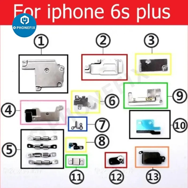Pour iPhone 6-13 Pro Max Petites pièces intérieures Support en métal de fer Bouclier
