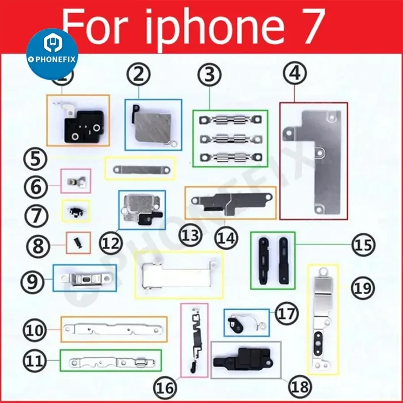 Pour iPhone 6-13 Pro Max Petites pièces intérieures Support en métal de fer Bouclier