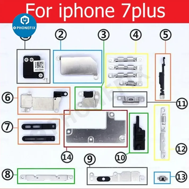 Pour iPhone 6-13 Pro Max Petites pièces intérieures Support en métal de fer Bouclier