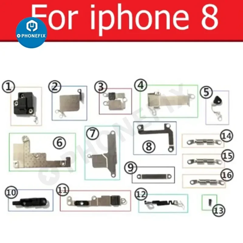 Pour iPhone 6-13 Pro Max Petites pièces intérieures Support en métal de fer Bouclier