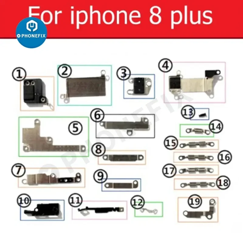 Pour iPhone 6-13 Pro Max Petites pièces intérieures Support en métal de fer Bouclier