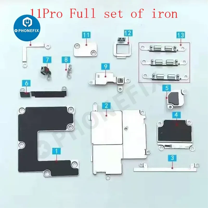Pour iPhone 6-13 Pro Max Petites pièces intérieures Support en métal de fer Bouclier