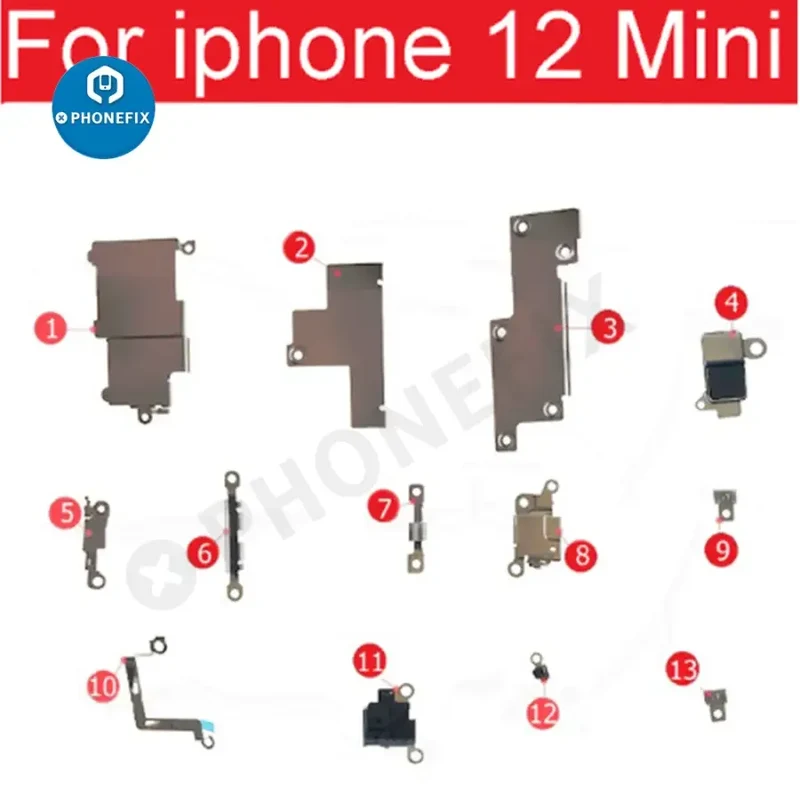 Pour iPhone 6-13 Pro Max Petites pièces intérieures Support en métal de fer Bouclier