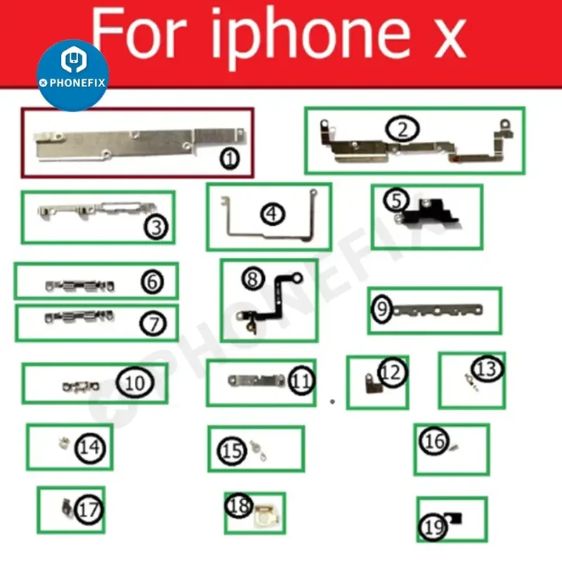 Pour iPhone 6-13 Pro Max Petites pièces intérieures Support en métal de fer Bouclier