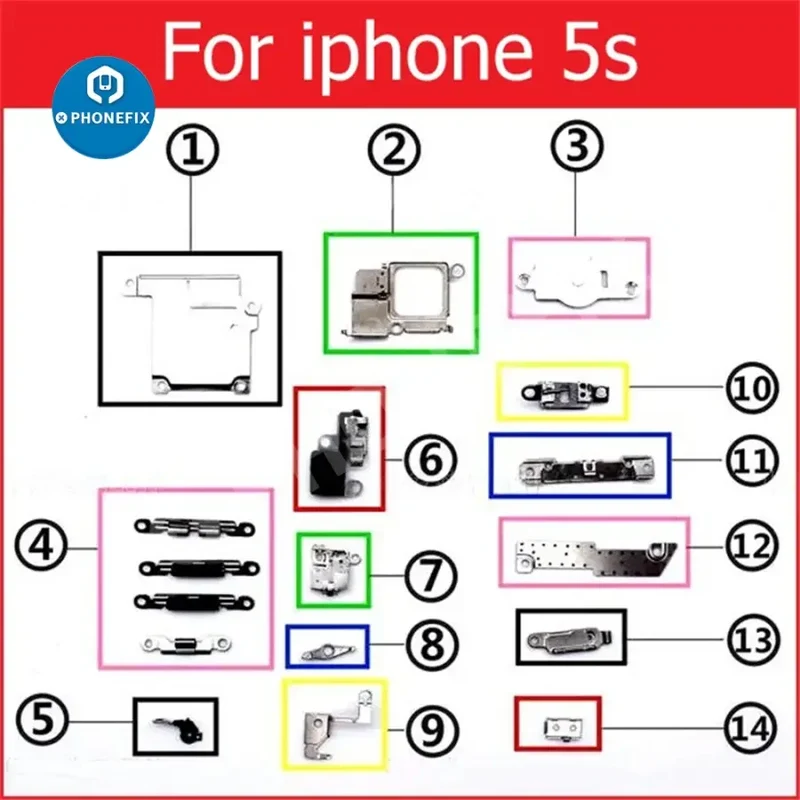 Pour iPhone 6-13 Pro Max Petites pièces intérieures Support en métal de fer Bouclier