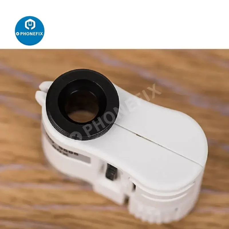 Microscope portable universel à clip 60X avec loupe LED et mise au point