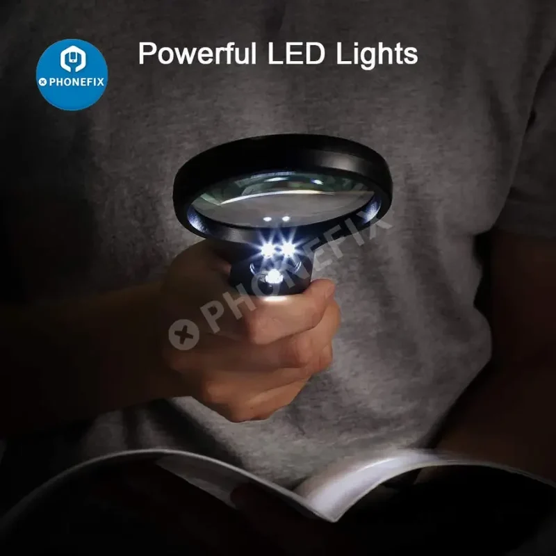 Loupe éclairée par LED BUSATIA 3X 45X pour la lecture, la soudure et les bijoux