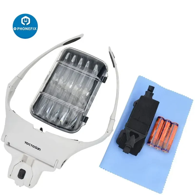 Loupe frontale éclairée par LED YOCTOSUN pour la lecture de soudures électroniques