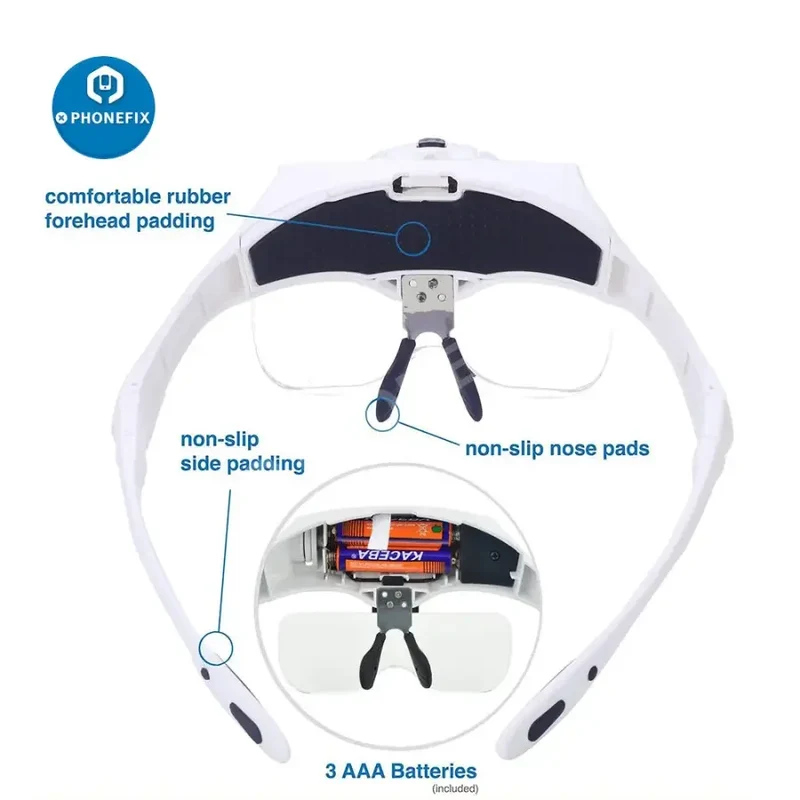 Loupe frontale éclairée par LED YOCTOSUN pour la lecture de soudures électroniques