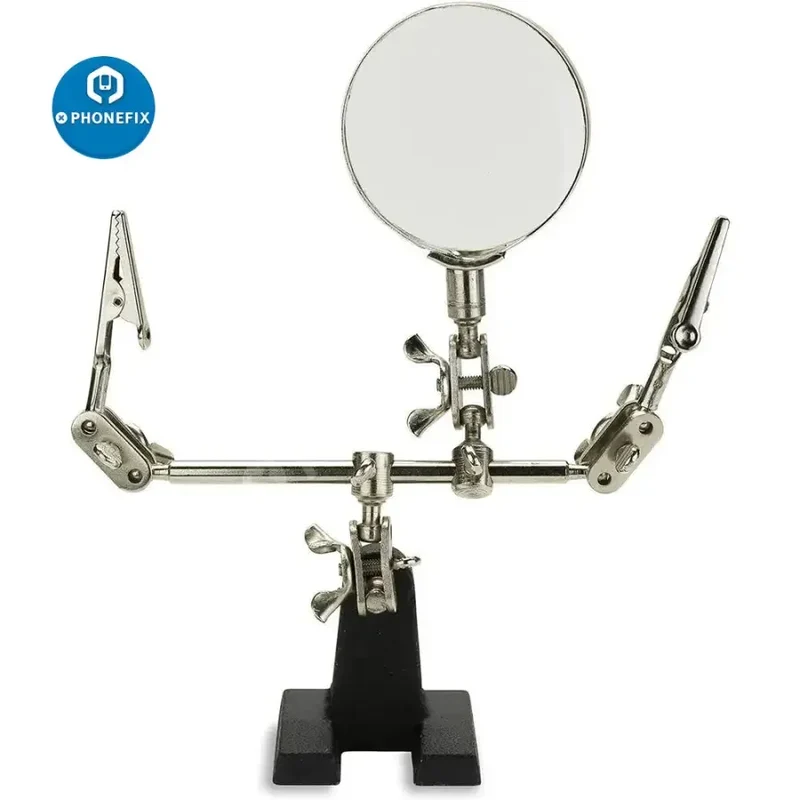 Support réglable et doubles clips avec loupe pour outil de soudage