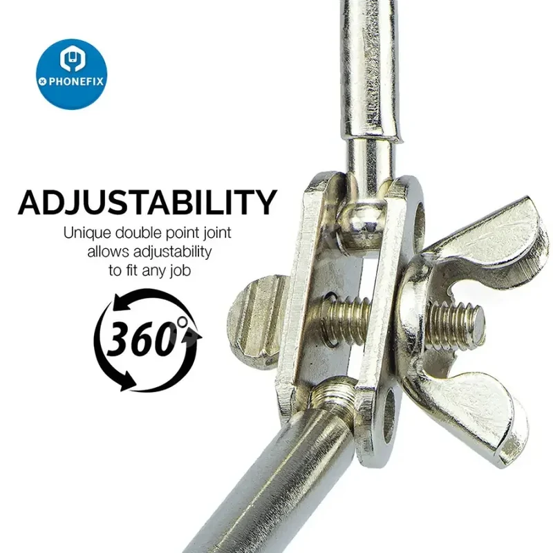 Support réglable et doubles clips avec loupe pour outil de soudage