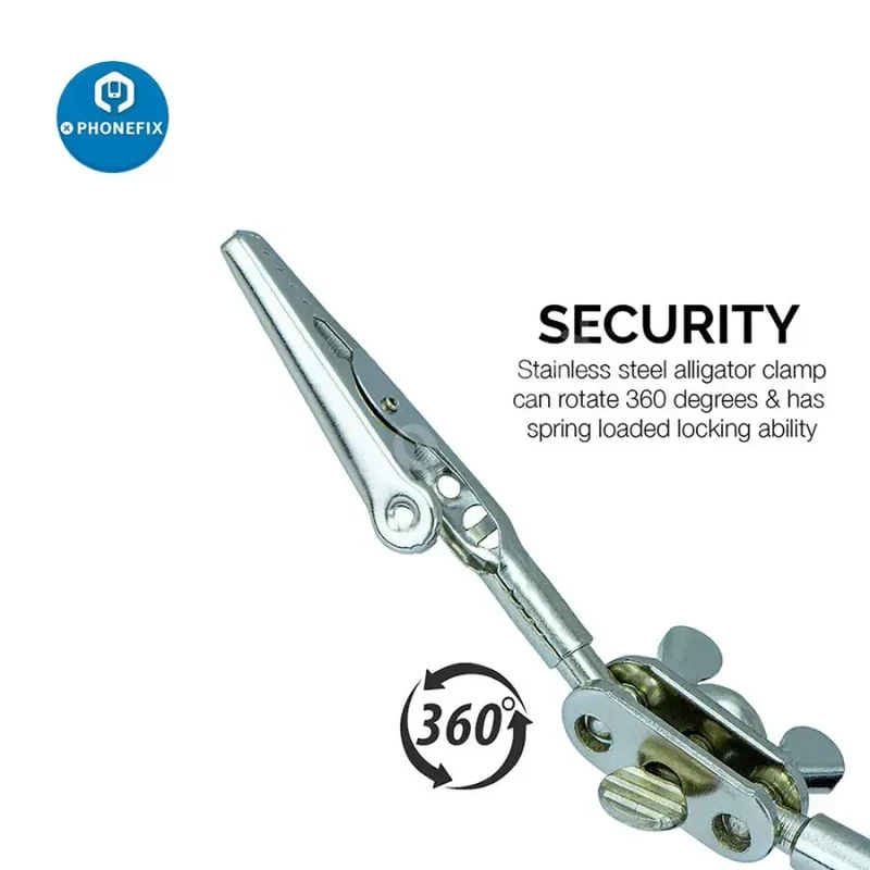 Support réglable et doubles clips avec loupe pour outil de soudage
