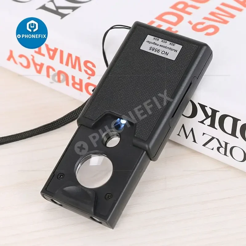 Loupe à main multifonctionnelle portable 30X-60X pour bijoux