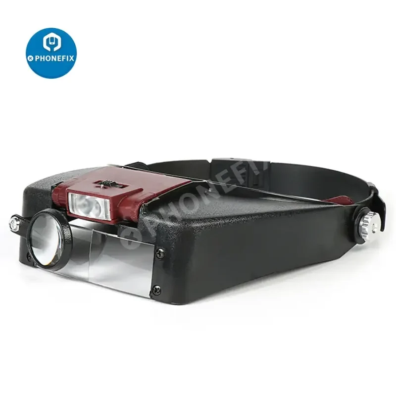 Loupe à LED 10X, style casque, pour réparation de téléphone