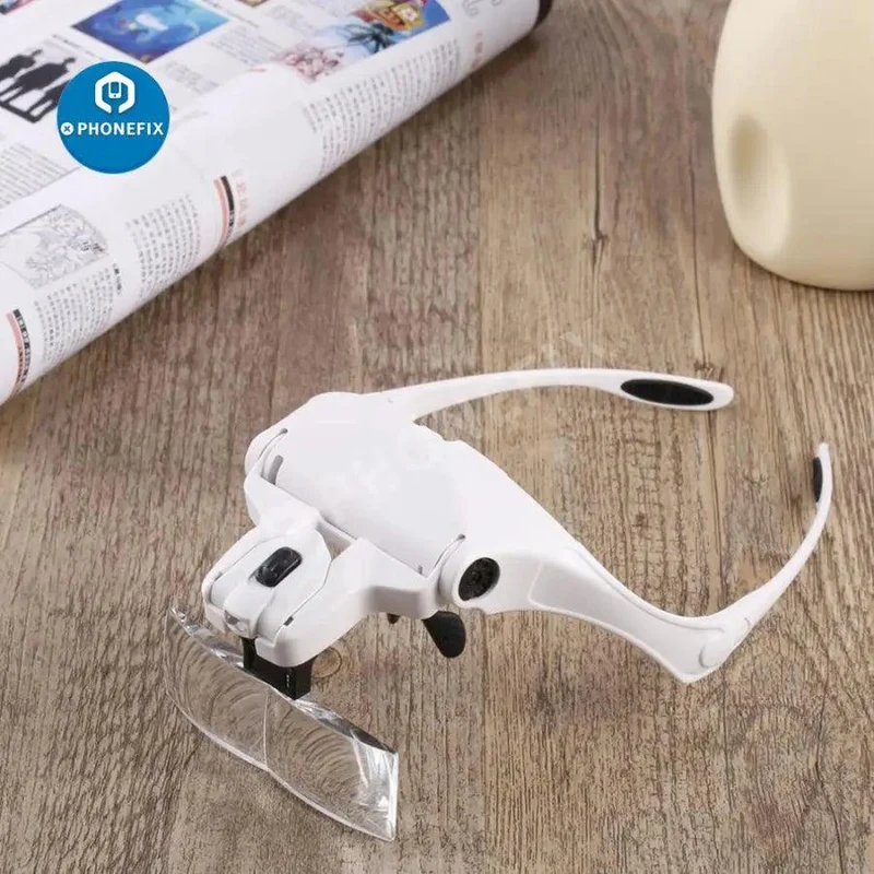 Loupe serre-tête à lentille réglable 1.0X-3.5X avec LED