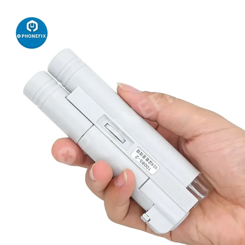 Mini microscope loupe pliable à LED avec échelle pour la réparation de téléphones