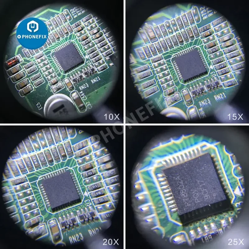 Loupe double LED multi-puissance 2.5X-25X pour la réparation de montres