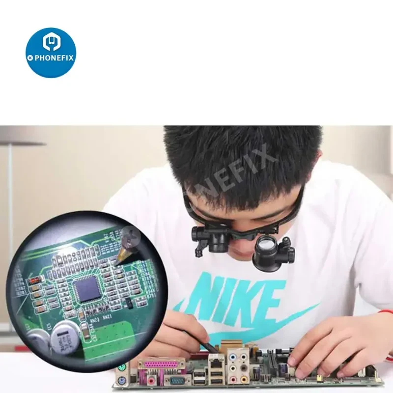 Loupe double LED multi-puissance 2.5X-25X pour la réparation de montres