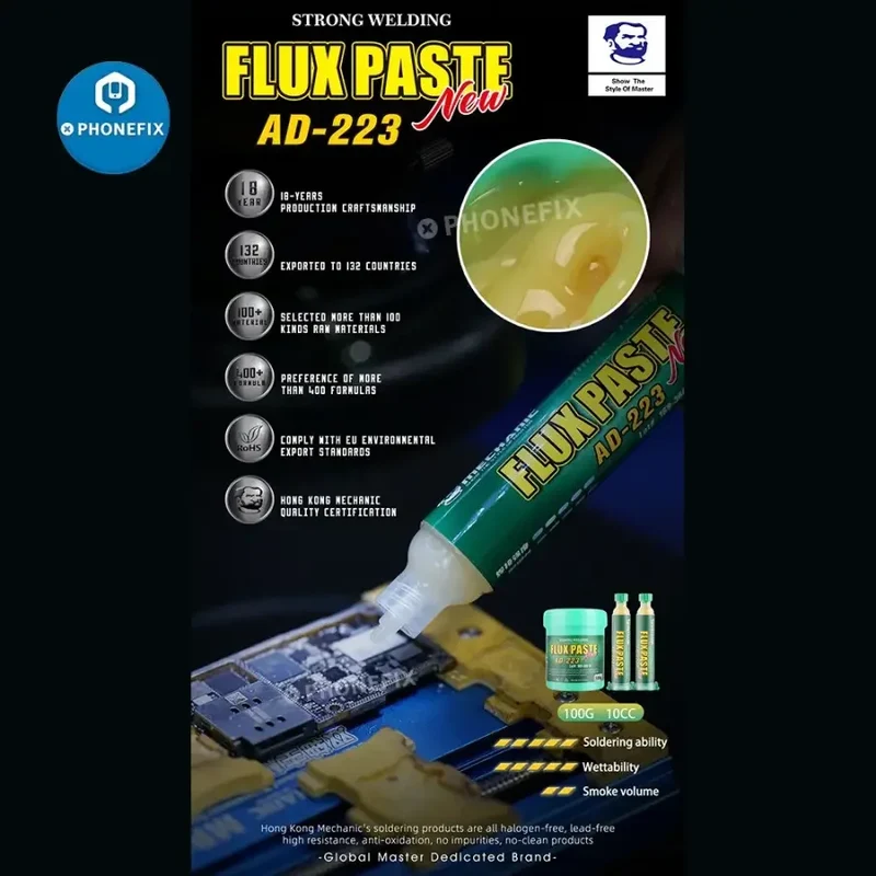 Pâte de flux de soudure sans plomb MECHANIC AD-233/559 pour la retouche de PCB BGA
