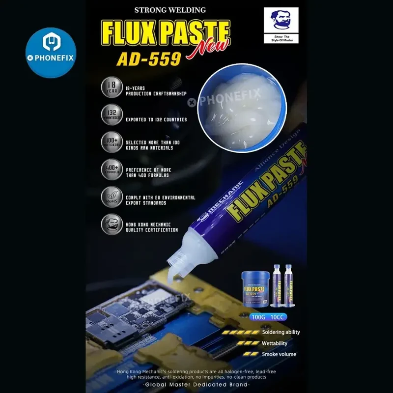Pâte de flux de soudure sans plomb MECHANIC AD-233/559 pour la retouche de PCB BGA