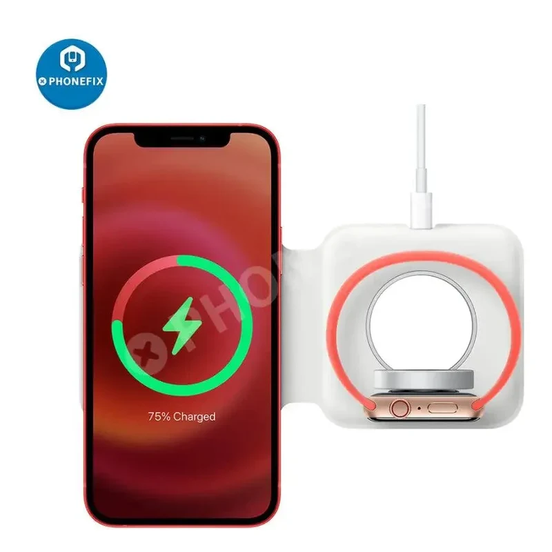 Chargeur sans fil double MagSafe Duo 3 en 1 pour iPhone, iWatch, AirPods