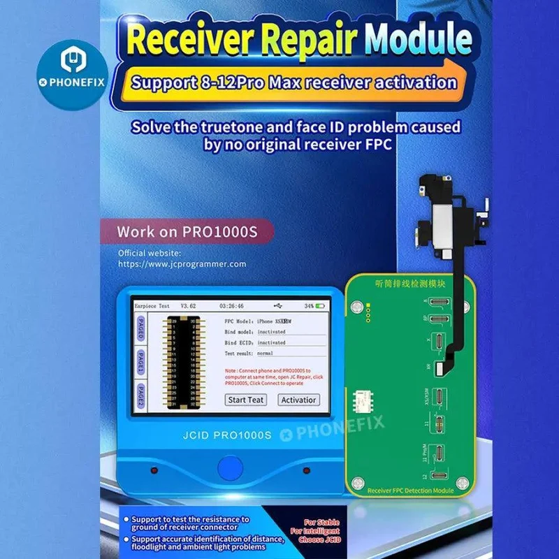 Module de détection FPC récepteur JC Pro1000S pour iPhone 8-12 ProMax