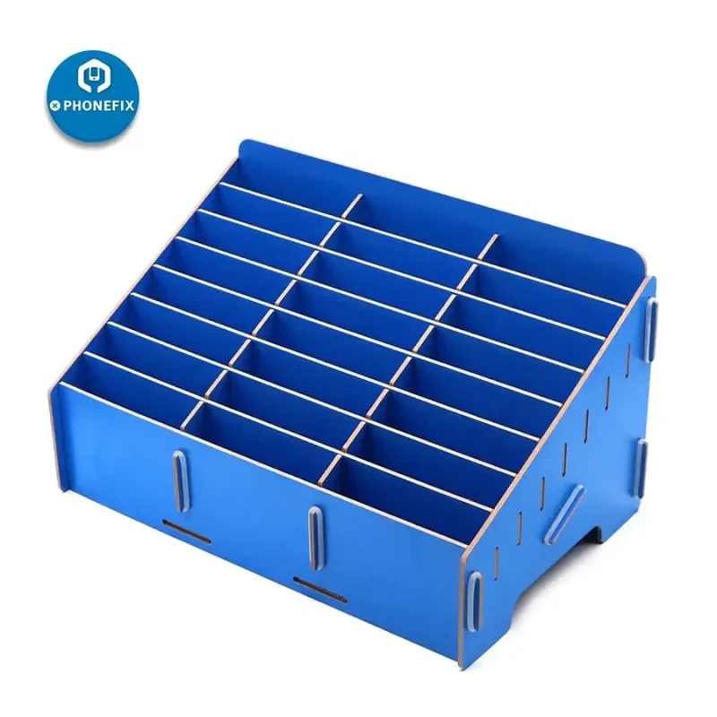 Organiseur en bois - Boîte de rangement pour téléphone de bureau et de classe à 24 compartiments