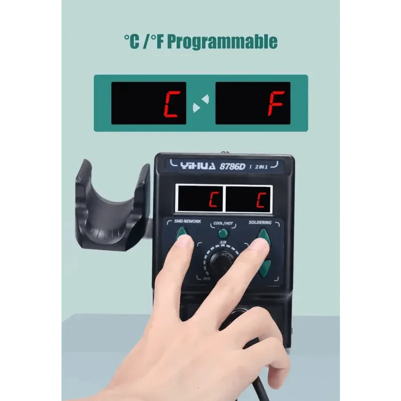 Station de retouche BGA YIHUA 8786D, fer à souder, pistolet à air chaud pour réparation de téléphones