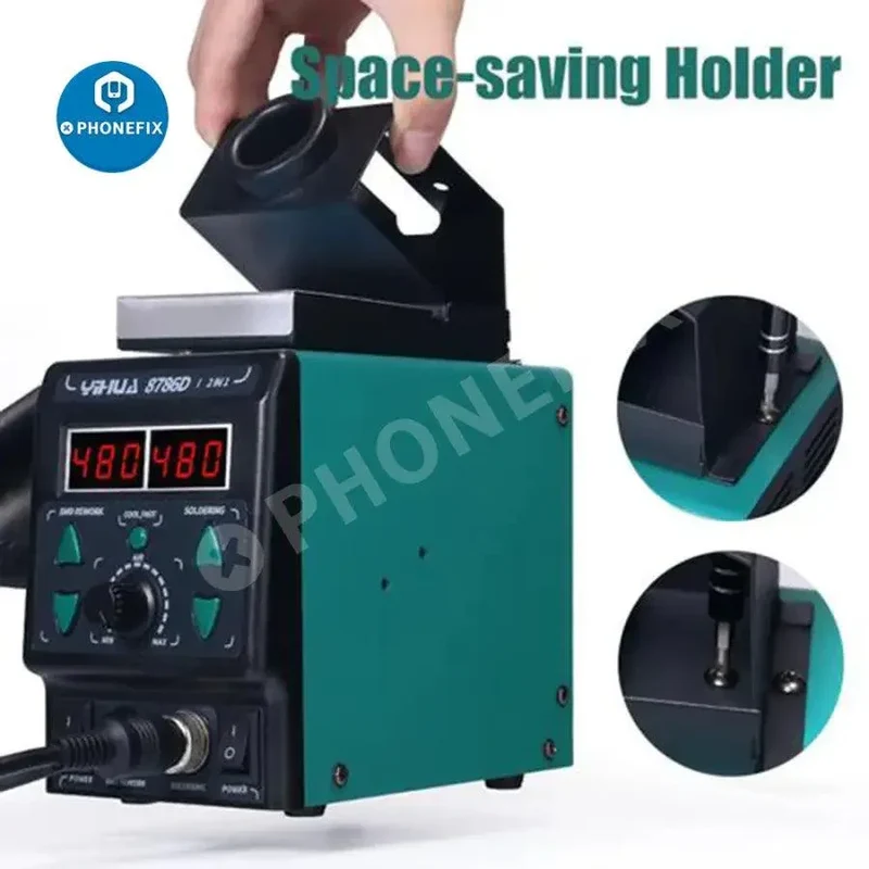 Station de retouche BGA YIHUA 8786D, fer à souder, pistolet à air chaud pour réparation de téléphones