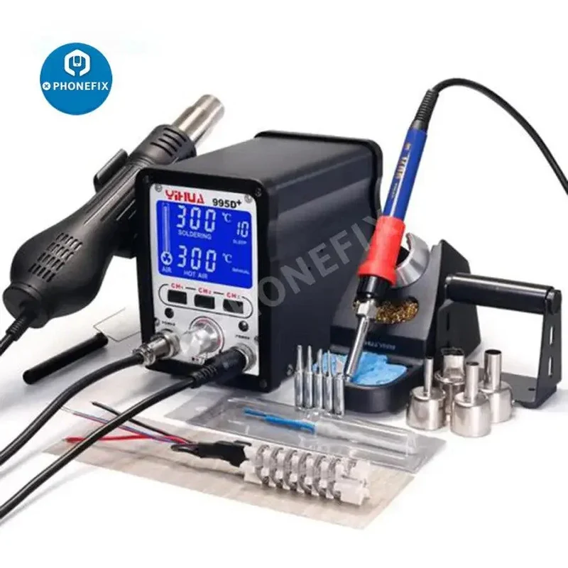 Station de soudage YIHUA 995D+SMD avec pistolet à air chaud pour retouche BGA
