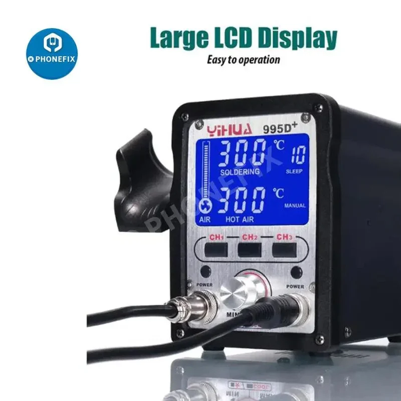 Station de soudage YIHUA 995D+SMD avec pistolet à air chaud pour retouche BGA