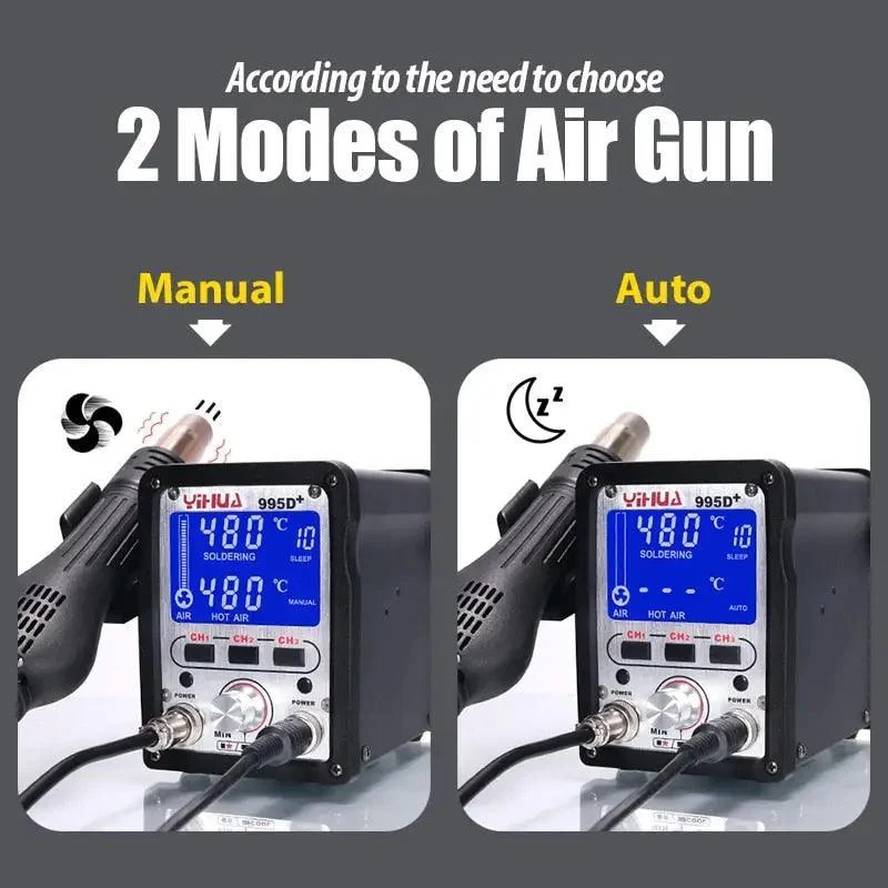 Station de soudage YIHUA 995D+SMD avec pistolet à air chaud pour retouche BGA