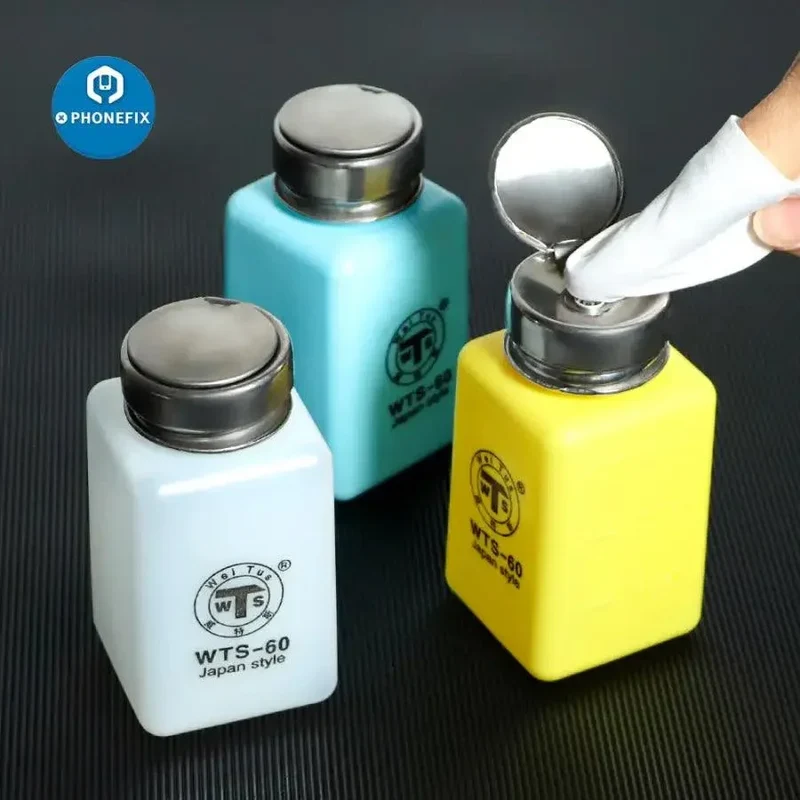 Bouteille d'alcool liquide de 180 ml, récipient en plastique pour réparation de téléphone