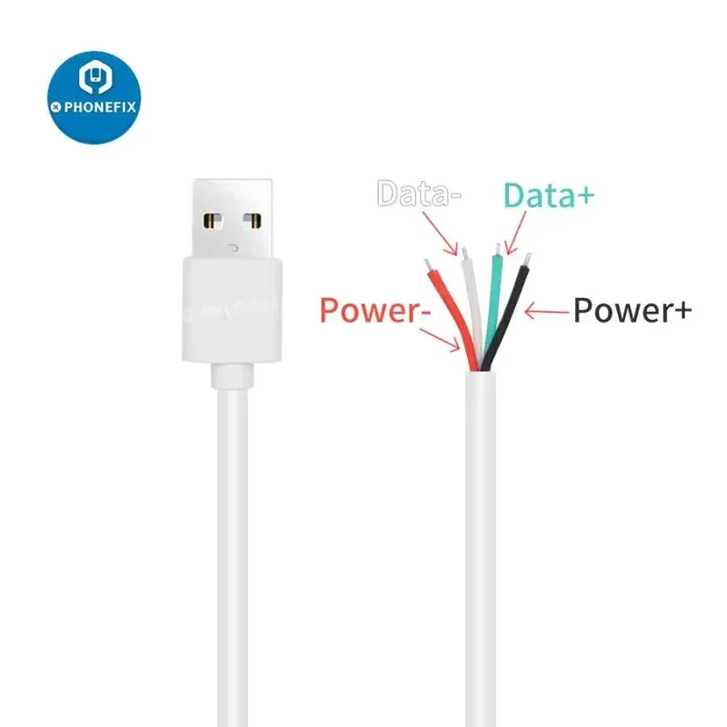 Câble USB 2.0 mâle vers 4 fils ouvert de type A pour soudure OEM DIY