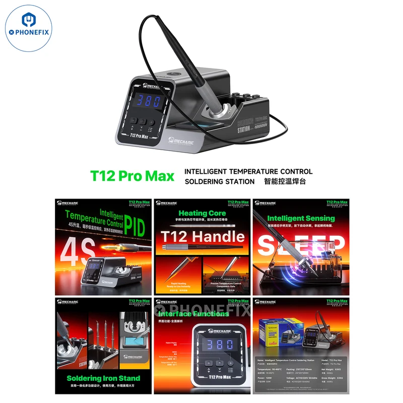 Station de soudage antistatique Mechanic T12 Pro avec pointe en fer
