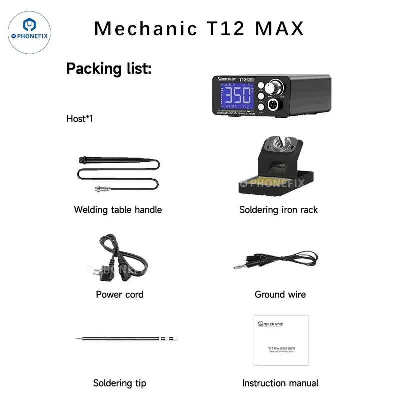 Station de soudage antistatique Mechanic T12 Pro avec pointe en fer
